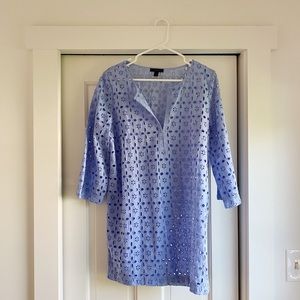 Jcrew periwinkle eyelet cover up dress size S